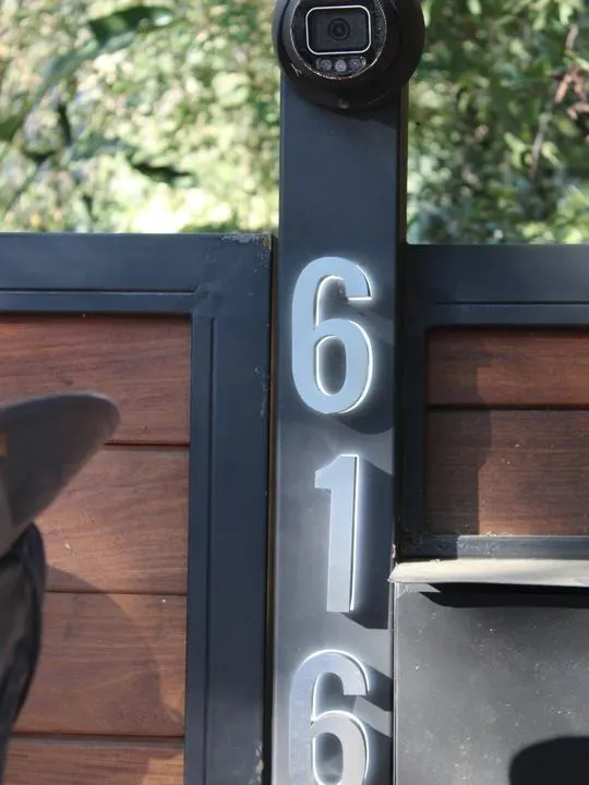 House-number and entry-camera detail