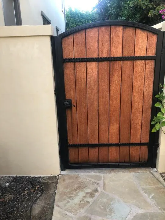 Arched pedestrian gate in daylight