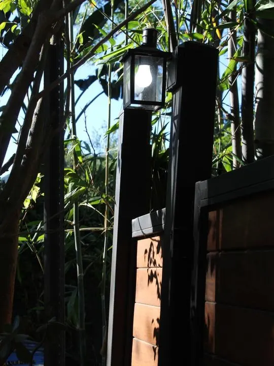 Entry post and lighting detail