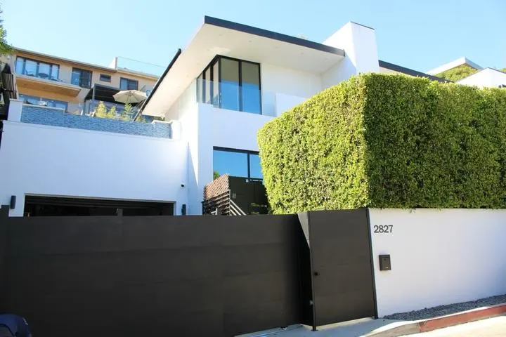 Closed driveway and pedestrian entrance